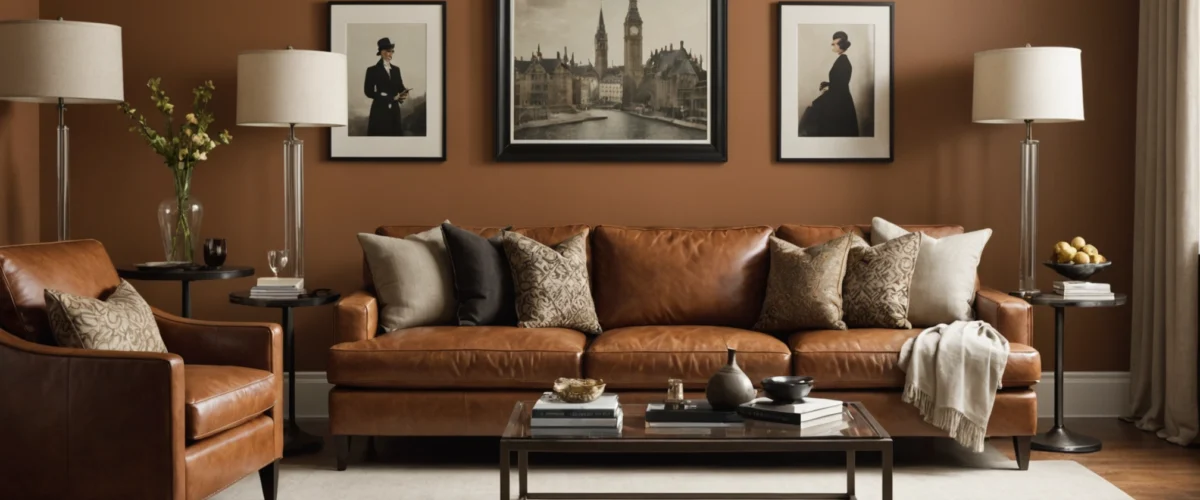 ideen cognac sofa kombinieren